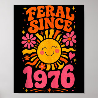 Fvibesl Since 1976 Retro Sun - Funny 50th Birthday Poster