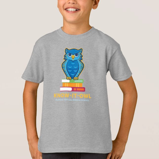 FVMS Know-It-Owl, Grey Youth T-Shirt (Front)