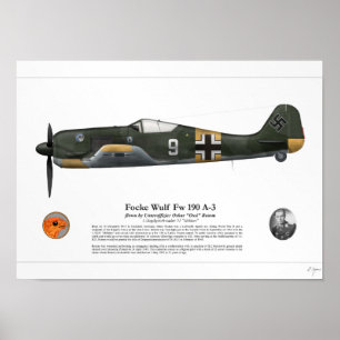 Fw 190 A-3 (Oskar Romm) Poster