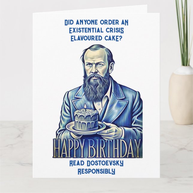 Fyodor Dostoevsky - Happy Birthday  Card (Front)