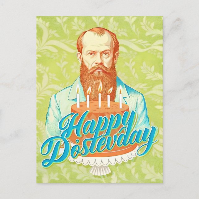 Fyodor Dostoevsky - Happy Birthday  Holiday Postcard (Front)