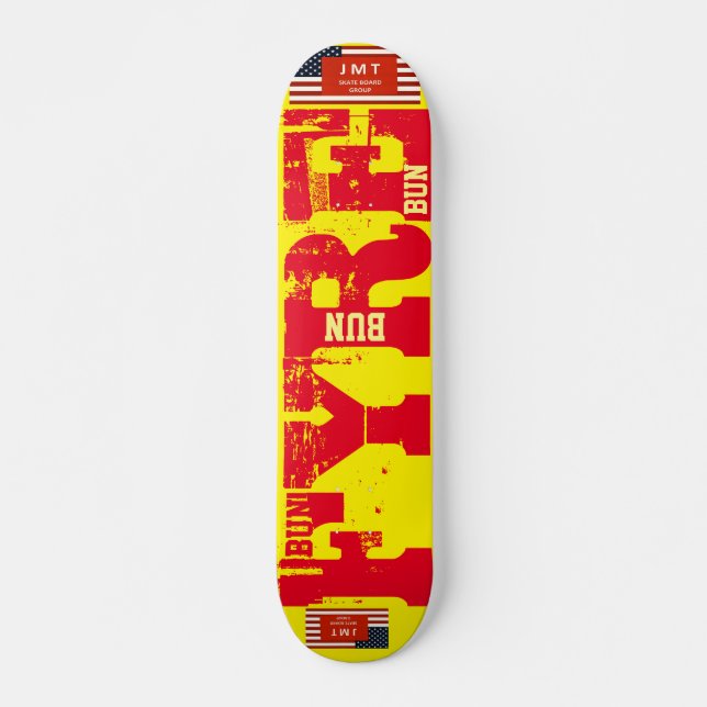 FYRE BUN !  JMT Skateboard, 7¾" Deck Skateboard (Front)