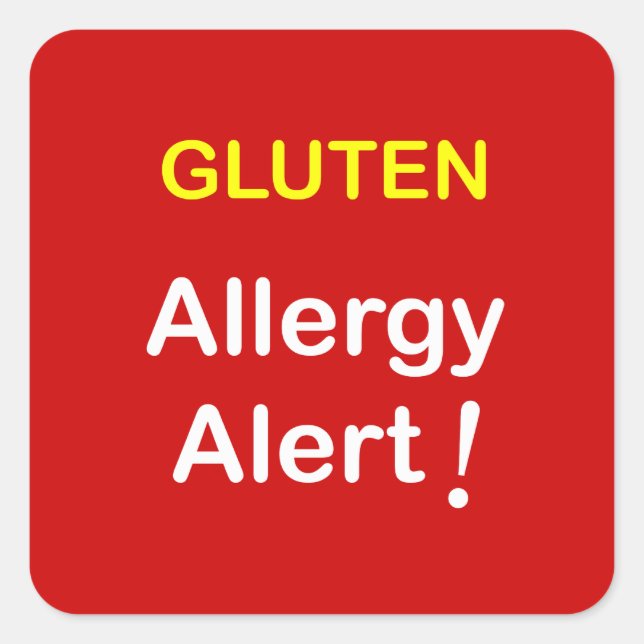 g1 - Allergy Alert - GLUTEN. Square Sticker (Front)