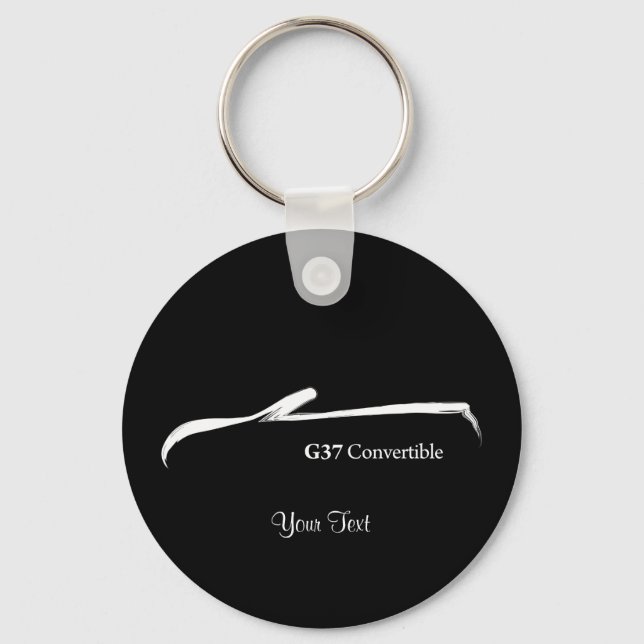 G37 Convertibl Black Brush Stroke (black) Key Ring (Front)
