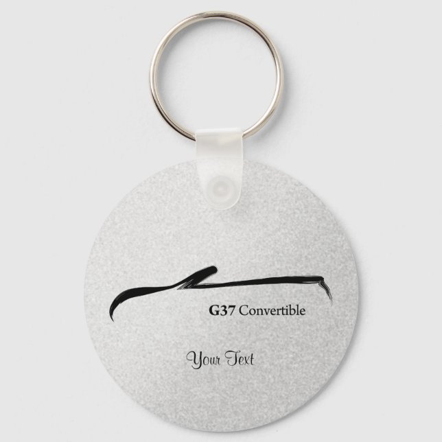 G37 Convertibl Black Brush Stroke (silver / black) Key Ring (Front)