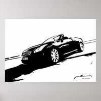 G37 Convertible black and white Poster