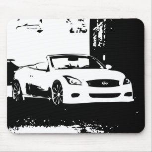 G37 Convertible white brush stroke logo Mouse Mat