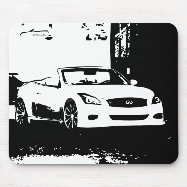 G37 Convertible white brush stroke logo Mouse Mat (Front)