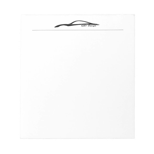 G37 Coupe black silhouette notepads (Front)