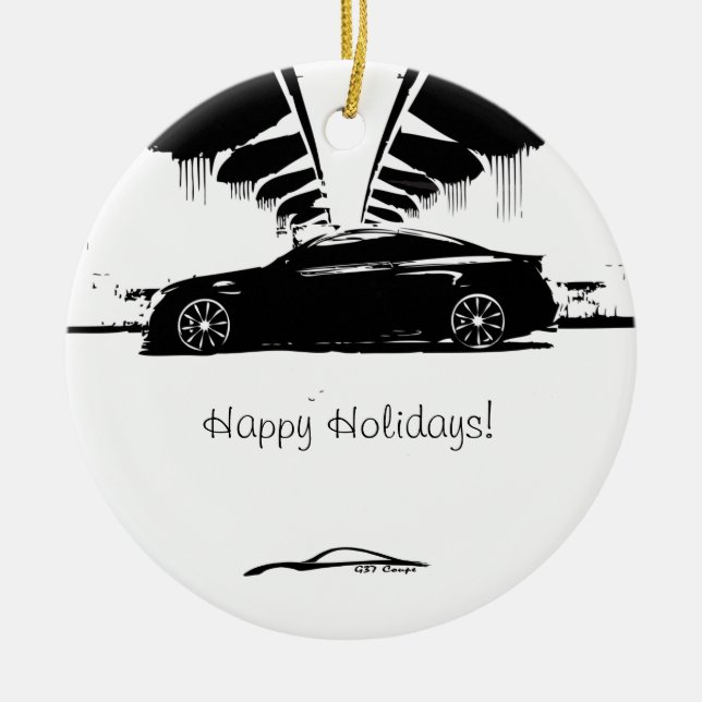 G37 Coupe Side Shot Ceramic Tree Decoration (Front)