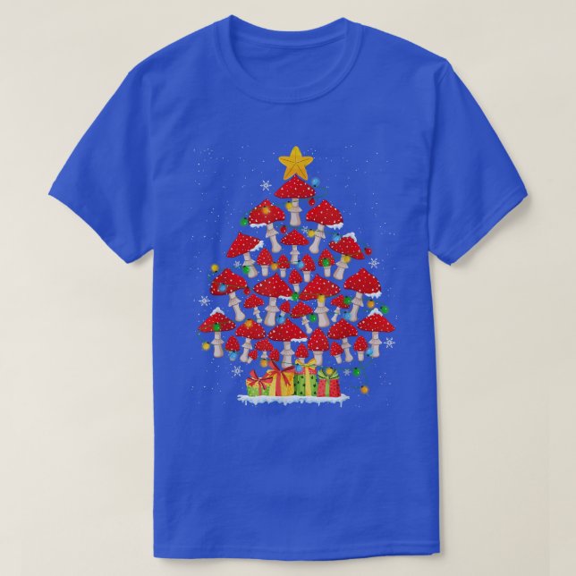 G4Yw Mushroom Christmas Tree Pajama Merry Xmas Pla T-Shirt (Design Front)