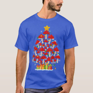 G4Yw Mushroom Christmas Tree Pajama Merry Xmas Pla T-Shirt