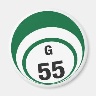 G55 bingo ball fridge magnet