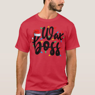 G8J1 Wa Boss Christmas Lights Merry Xmas Waing Lov T-Shirt