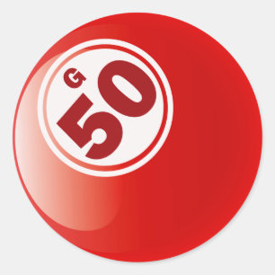 G 50 BINGO BALL CLASSIC ROUND STICKER