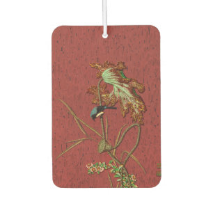 G.A. Audsley Vintage Red Japanese Bird Lotus Art Car Air Freshener