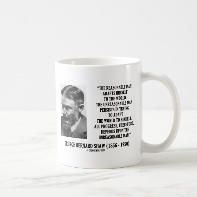 G. B. Shaw Progress Depends Upon Unreasonable Man Coffee Mug (Right)