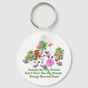 G. B. Shaw Vegetarian Quote Key Ring