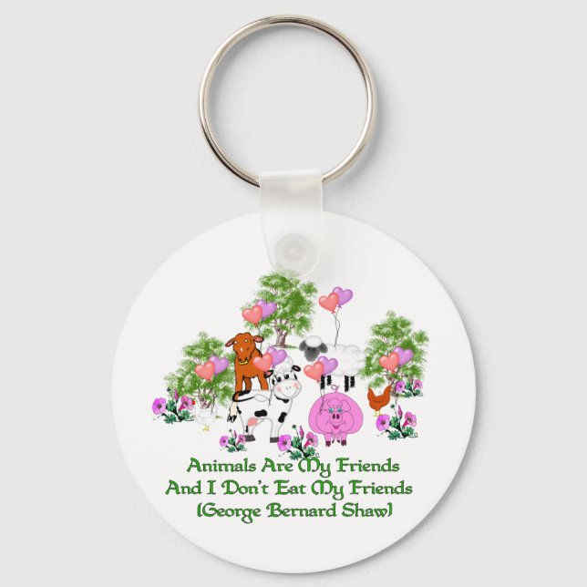 G. B. Shaw Vegetarian Quote Key Ring (Front)