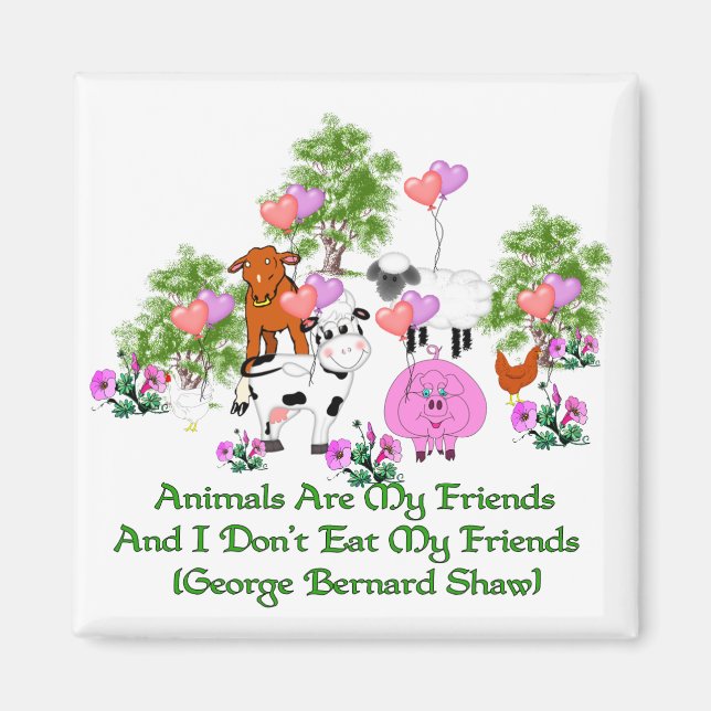 G. B. Shaw Vegetarian Quote Magnet (Front)