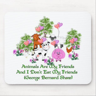 G. B. Shaw Vegetarian Quote Mouse Mat