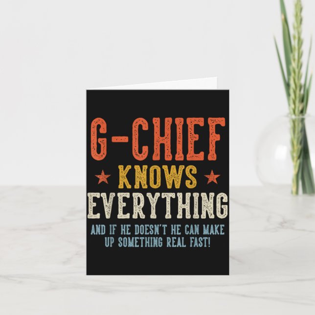 G-chief knows everything father's day retro card (Front)