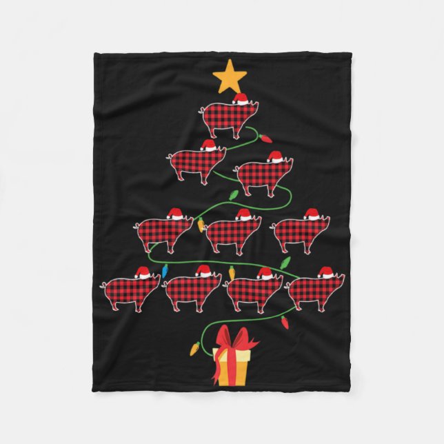 G Christmas Tree Xmas Goats Tree Santa Hat  Fleece Blanket (Front)