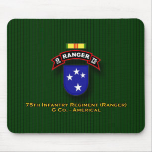 G Co, 75th Infantry - Rangers - 23d Div - Vietnam Mouse Mat