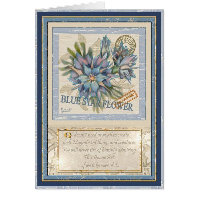 G Creation Office blue flower birthday card (Front)