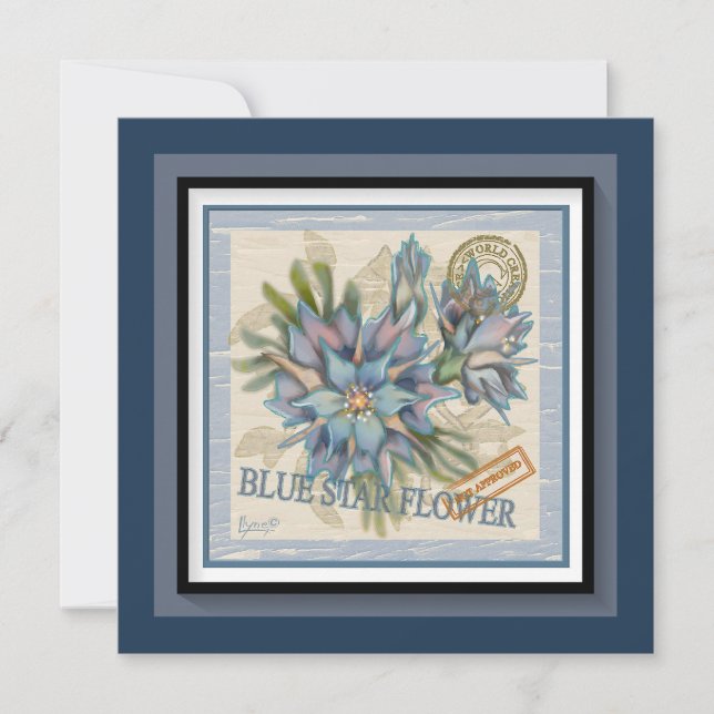 G Creation Office blue flower blank card (Front)