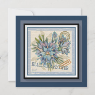 G Creation Office blue flower blank card
