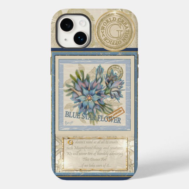 G Creation Office blue flower Case-Mate iPhone Case (Back)