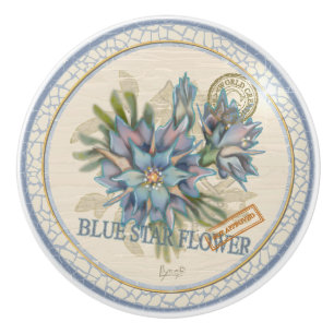 G Creation Office Blue flower Ceramic Knob