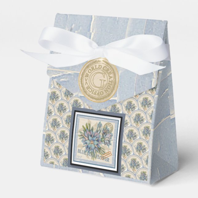 G Creation Office blue flower Favour Box (Front Side)