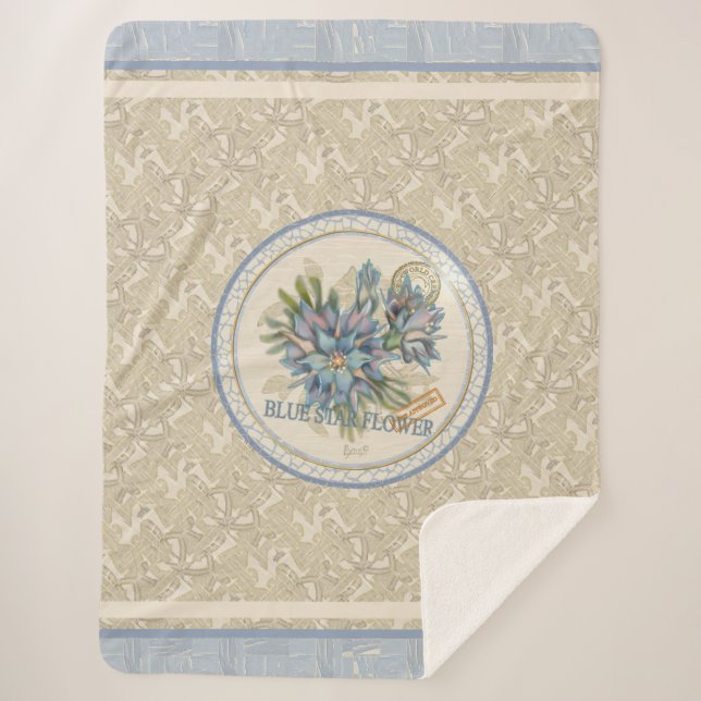 G Creation Office blue flower Fleece Blanket (Front)