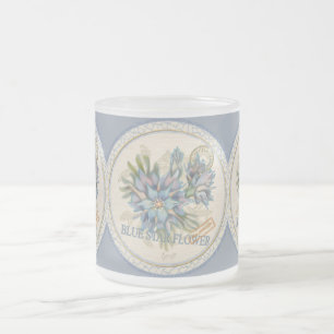 G Creation Office blue flower Frosted Glass Coffee Mug