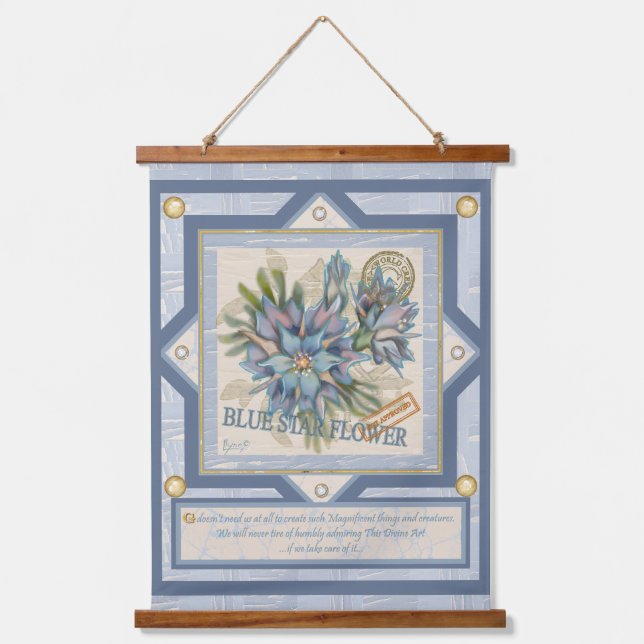 G Creation Office blue flower Hanging Tapestry (Front)