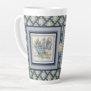 G Creation Office blue flower Latte Mug