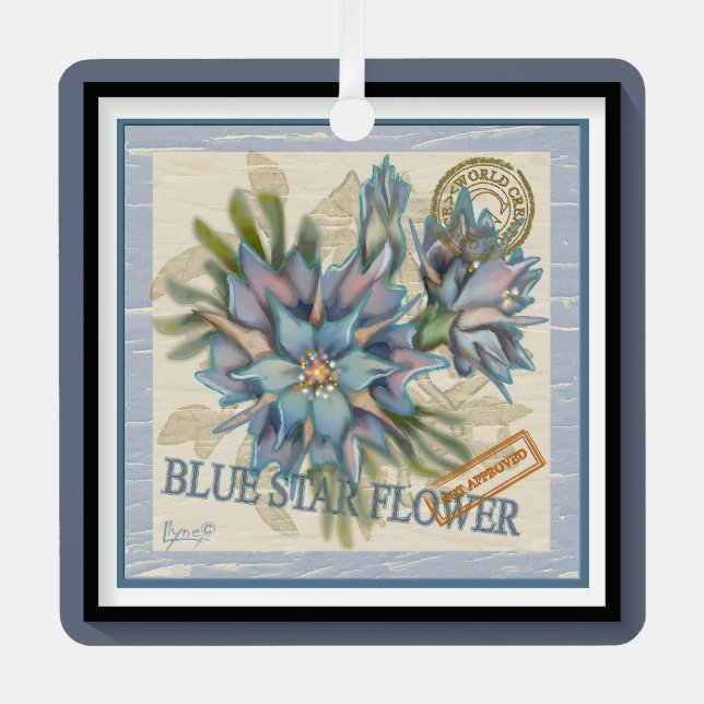 G Creation Office blue flower Metal Tree Decoration (Front)