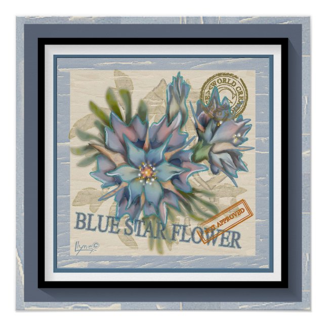 G Creation Office blue flower Poster (Front)