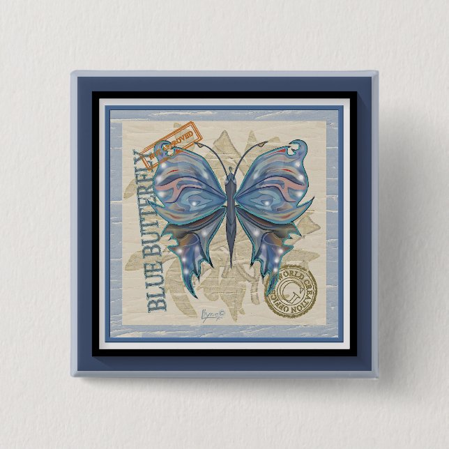 G Creation Office butterfly 15 Cm Square Badge (Front)
