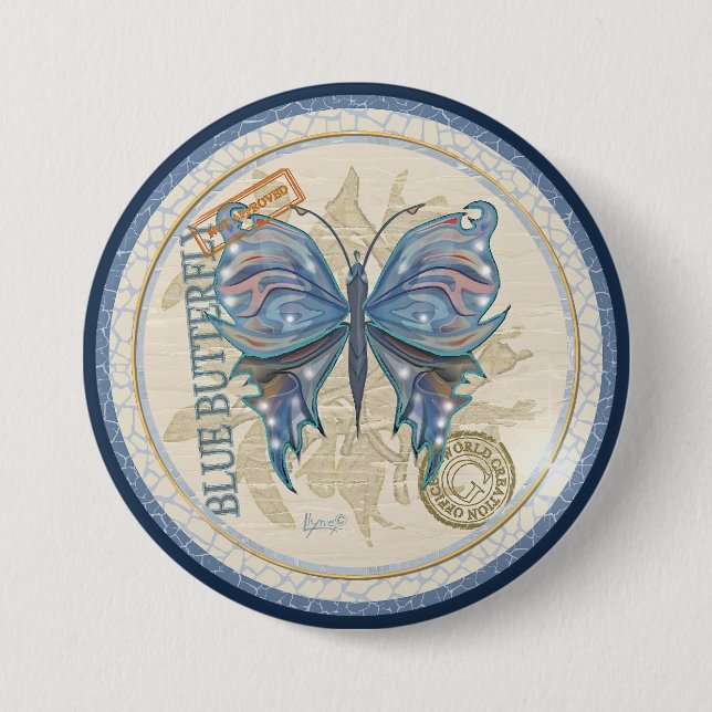 G Creation Office butterfly 7.5 Cm Round Badge (Front)