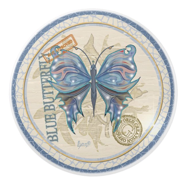 G Creation Office butterfly Ceramic Knob (Front)