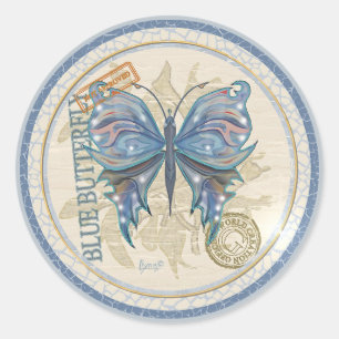 G Creation Office butterfly Classic Round Sticker