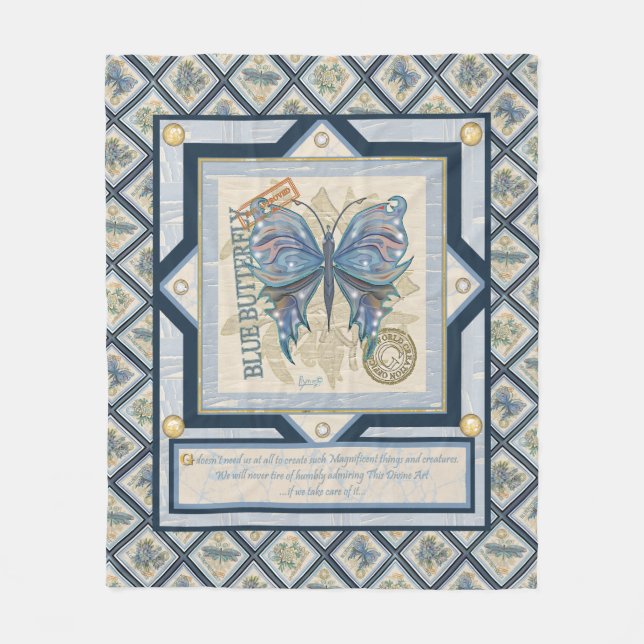 G Creation Office butterfly Fleece Blanket (Front)