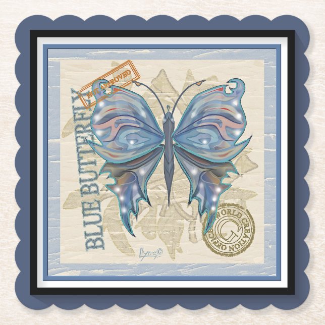 G Creation Office butterfly Paper Coaster (Front)