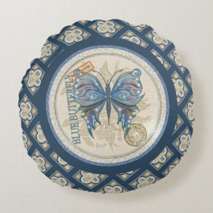 G Creation Office butterfly Round Cushion