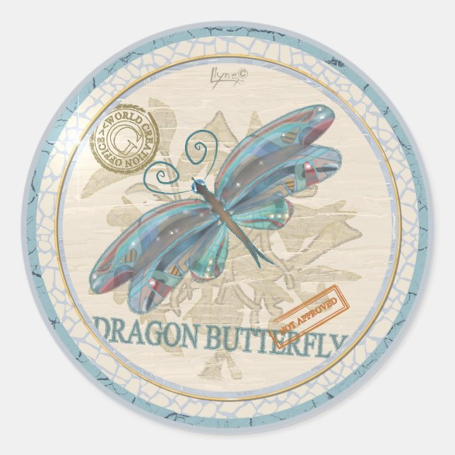 G Creation Office dragonfly Classic Round Sticker (Front)