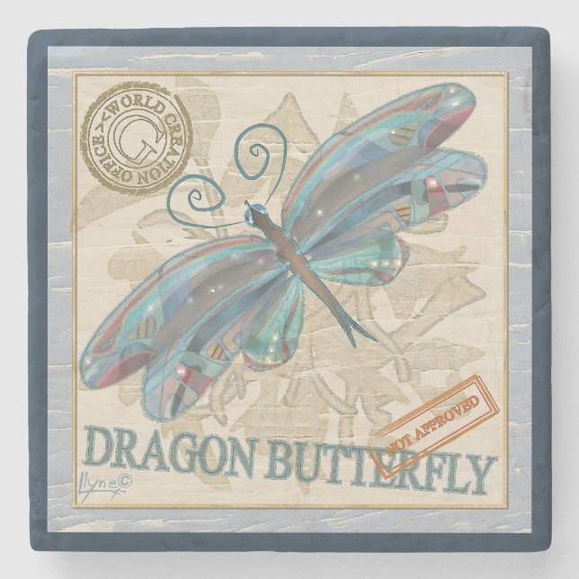 G Creation Office dragonfly Stone Coaster (Front)