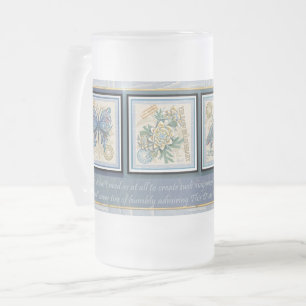 G Creation Office flower Frosted Glass Beer Mug